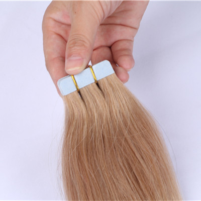 Straight Skin Weft Adhesive Hair 27# Remy Tape In Human Hair Extensions 16